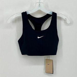 Women's Nike Dri-FIT Swoosh Medium-Support Sports Bra in Black, Size Small